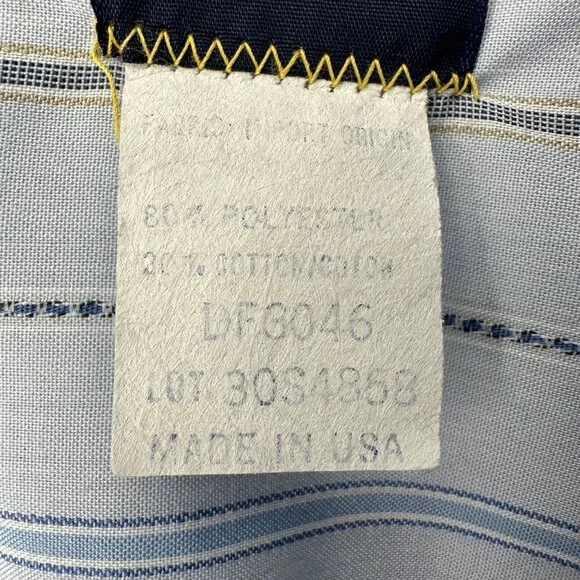 Vintage Panhandle Slim Western Pearl Snap Shirt Blue Striped Long Sleeve USA - Picture 5 of 6